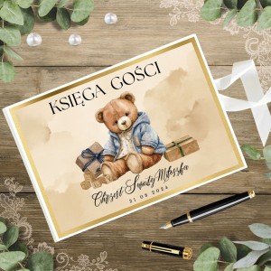 Pamiątkowa Księga Gości  na CHRZEST dla chłopca  100 stron   