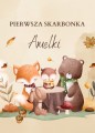 Pierwsza skarbonka z szybką + GRAWER  prezent   na urodziny dla chłopca