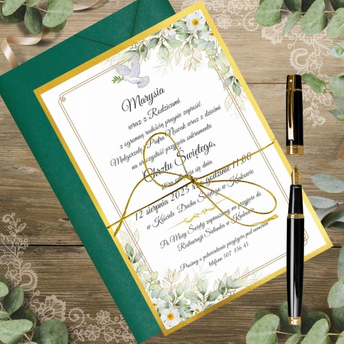 Zaproszenie chrzest, personalizowane + koperta