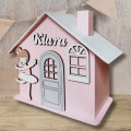 Duża drewniana skarbonka, różowy domek, skarbonka z imieniem dla dziewczynki , BALETNICA