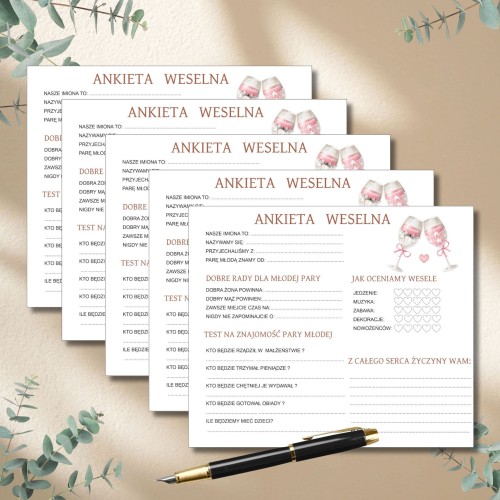 Ankieta weselna   do księgi gości 20 ankiet