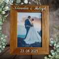 Ramka 15x21 na zdjęcia ślubne personalizowana, jasny brąz