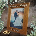Ramka 15x21 na zdjęcia ślubne personalizowana, jasny brąz