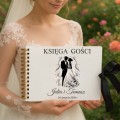 Księga gości na wesele ślub z ankietami i miejscem na zdjęcia   DREWNIANA okładka  