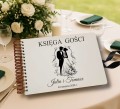 Księga gości na wesele ślub z ankietami i miejscem na zdjęcia   DREWNIANA okładka  