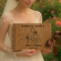 Księga gości na wesele ślub z ankietami personalizowana  drewniana okładka