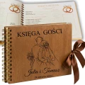 Księga gości na wesele ślub z ankietami personalizowana  drewniana okładka