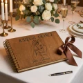 Księga gości  wesele  z ankietami personalizowana  drewniana okładka 