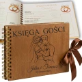 Księga gości  wesele  z ankietami personalizowana  drewniana okładka 