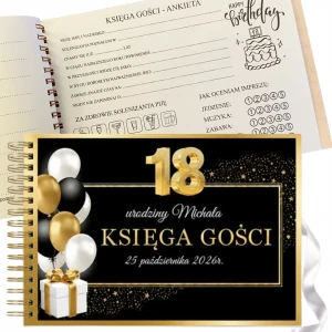 Księga gości 18 urodziny ANKIETA twarda okładka 100 stron