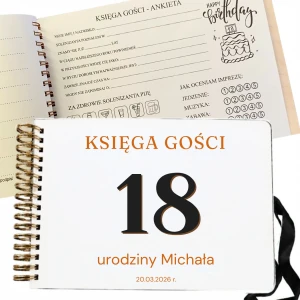 Księga gości na  18 urodziny  ANKIETA twarda okładka 100 stron 