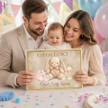 Pamiątkowa Księga Gości  na CHRZEST dla dziewczynki  100 stron   satynowa wstążka  Twarda okładka 